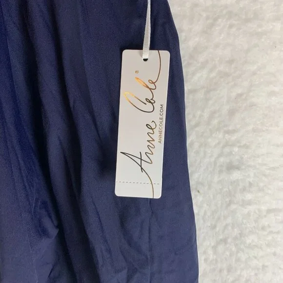 Anne Cole Rock Banded‎ Swim Skirt Women's Plus 22W Navy Blue Nylon Stretch S9434 - Picture 2 of 9